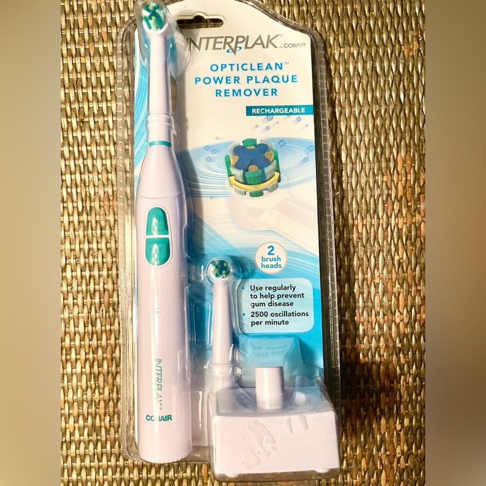 Interplak OptiClean Power Plaque Remover Rechargeable Toothbrush NEW